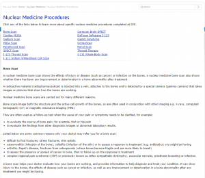 nuclear medicine procedures