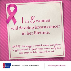 1 in 8 women breast cancer